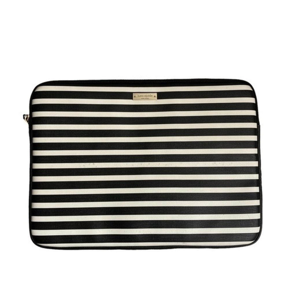 Kate spade black and white striped computer case slipcover